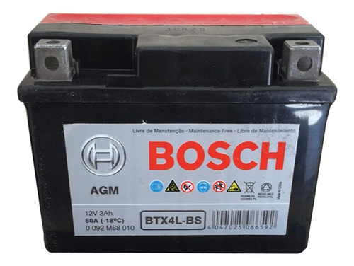 Bateria Moto 3ah Ytx4l Bosch Btx4l