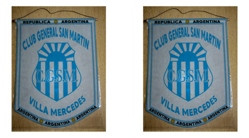 Banderin Mediano 27cm General San Martin Villa Mercedes