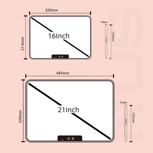 Tableta De Escritura Lcd Con Pantalla Monocromática De 16 Pu