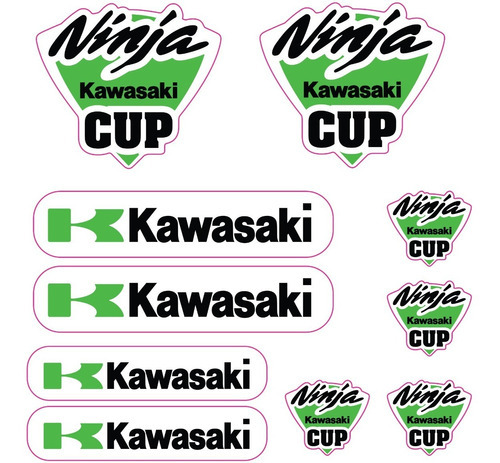 Kit Adesivos Cartela Kawasaki Ninja Cup Refletivo Cor PADRÃO