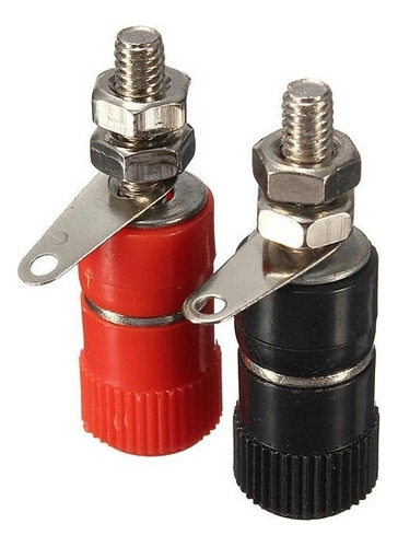 Kit Par Borne Para Plug Banana Preto E Vermelho 11x33mm Cor Não Aplica