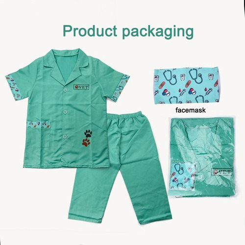 Uniforme De Médico Simulado Con Cubierta Facial Enfermera Pr