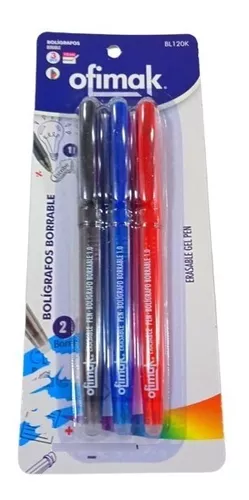 Bolígrafos Borrables Ofimak Blister X3 Colores 1.0mm