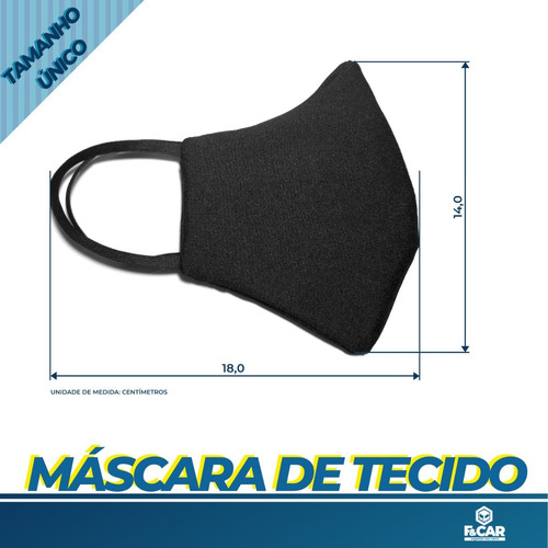 Máscara De Proteção Tecido Preto Lavavel Higienizavel