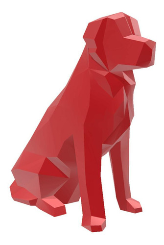 Golden Retriever Geometrico Low Poly Decoração 3d