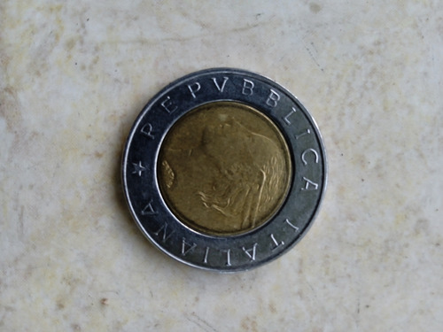 Moneda De 500 Liras De La República Italiana Año 1992 