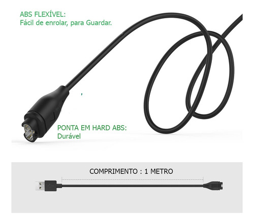 Cabo Carregador Usb Compatível Com Relógio Venu 3 45mm