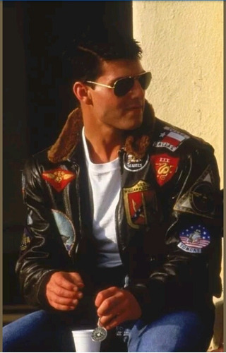 jaqueta de couro top gun