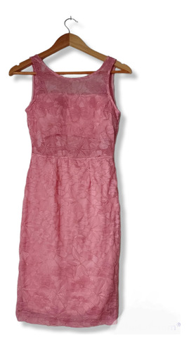 Vestido Mini Corto Rosa Encaje Fiesta 15 Años Forrado Mujer 