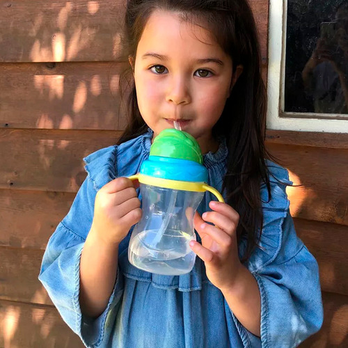 Imagen 4 de 10 de Vaso Con Sorbito 270ml Antiderrame Irrompible P/bebés Niños