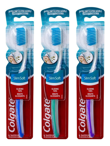 Cepillo De Dientes Colgate Slim Soft Ultracompacto, Extra Su