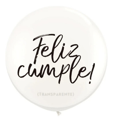 Globo Transparente 40 Cm Con Letras Vinilo Feliz Cumpleaños