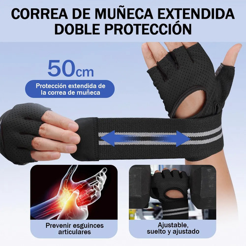 Guantes Para Gym Pesas Deportivos Muñequeras Mujer Y Hombre