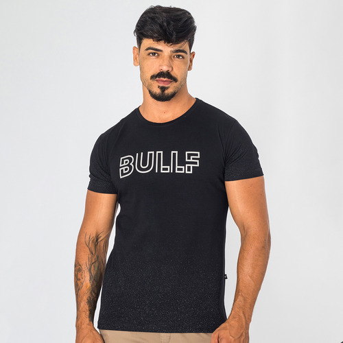 Camiseta Masculina Degradê Malha Penteada Com Elastano