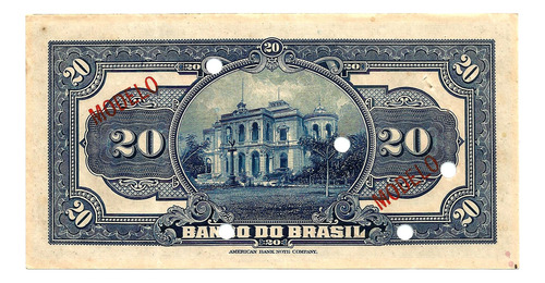 Rc1742 Brasil 1923 R197m 20 Mil Réis Banco Do Brasil Modelo