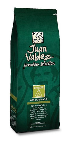 Cafe Juan Valdez  Premium Cumbre Descafeinado 340 G Colombia
