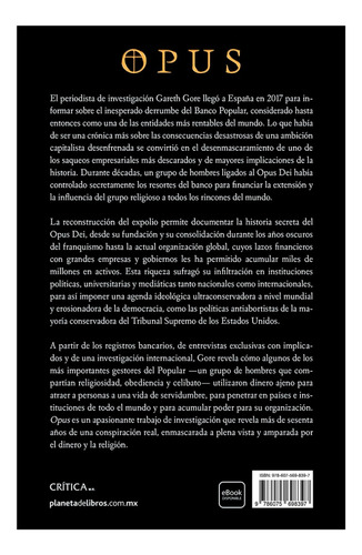 Opus: Ingeniería financiera, manipulación de personas y conspiración de la extrema derecha en el seno de la iglesia católica, de Gareth Gore. Fuera de colección, vol. 1. Editorial PAIDÓS, tapa blanda, edición 01 en español, 2024