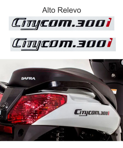 Kit Emblema Adesivo Resinado Compatível Sym Citycom 300i 002