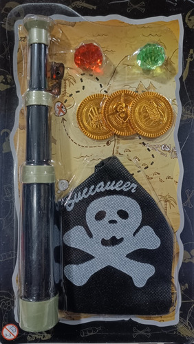 Set Pirata Catalejo + 3 Monedas + 2 Diamantes + Bolso Infant