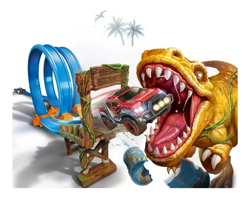 Imagen 3 de 10 de Pista Metal Machines T Rex Attack C/ Lanzador C/ Doble Loop