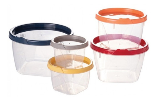 Conjunto De Potes Plasútil Conect Redondo 5 Unidades