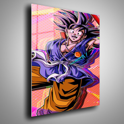 Cuadro Metalico Goku Esfera Anime  Arte Abstracta  40x60cm