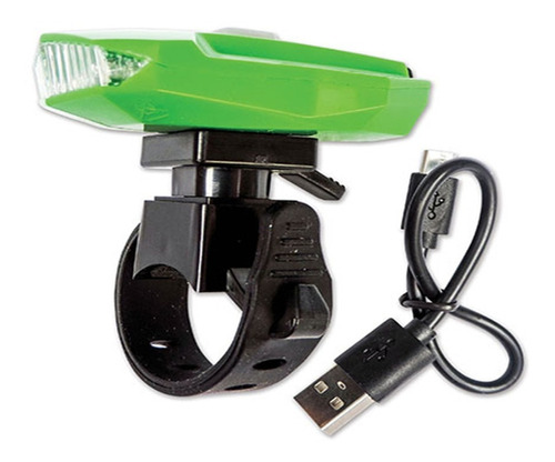 Luz Delantera Bicicleta Bigger Bernard Recarga Usb - Racer Color Verde