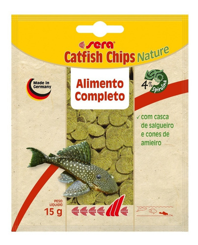 Ração Sera Catfish Chips (wels-chips) Nature - 15g (sachê)