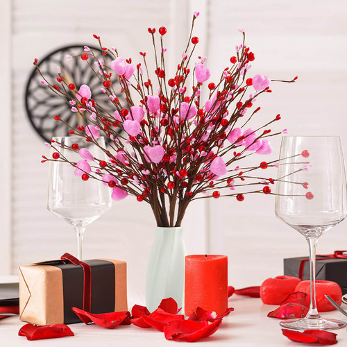 5pzs Flores Artificiales Ramo Flor Decoracion Hogar Valentín