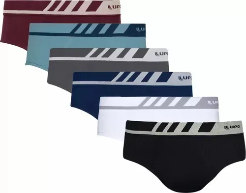 Kit 6 Cueca Lupo 691 Microfibra Slip Sem Costura P Ao Xg