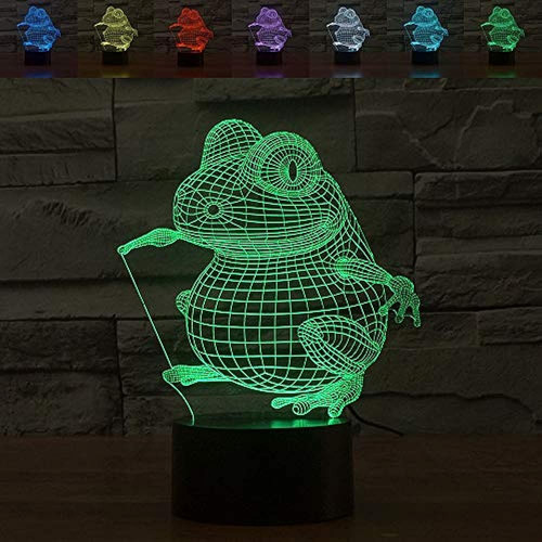 Superniudb 3d Cartoon Frog 3d Night Light 7 Cambio De Color