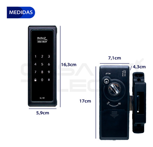 Fechadura Digital Eletronica Senha Sobrepor Papaiz Sl140