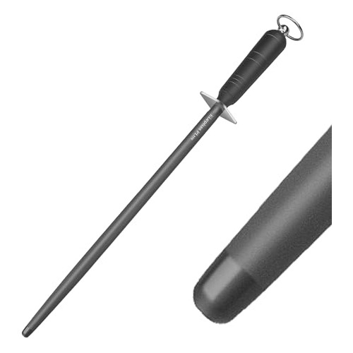 Elephas Plus Sharpening Steel Rod,black Pearl Series 12-inch