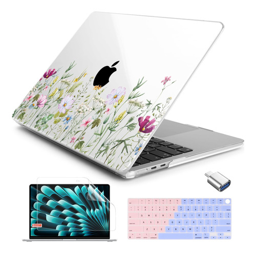 Funda Batianda Para Macbook Air 13 M2 + C/teclado Floral
