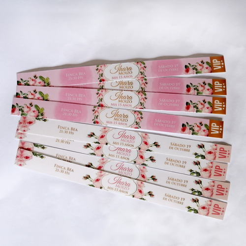 Imagen 3 de 9 de Pulseras Souvenir Boda Quinceaños Personalizadas