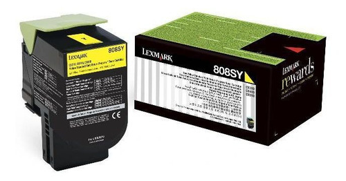 Tóner amarillo Lexmark 80c8sy0 19263, color tinta amarilla