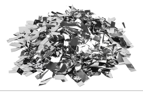 Confeti Rectangular Papel Metálico Color Plata 1 Kg Plateado