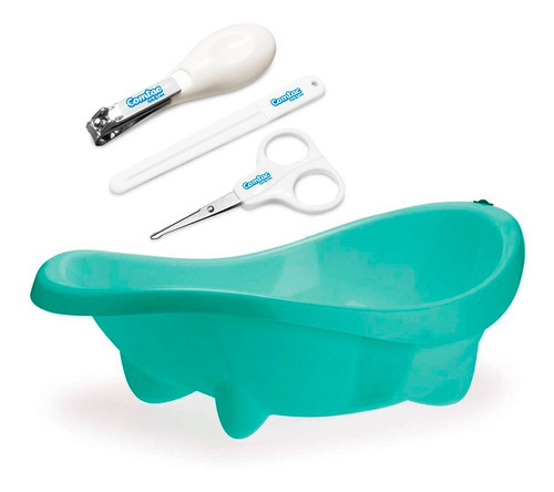 Banheira Azul Laguna Com Kit Para Unhas Para Bebês Liso