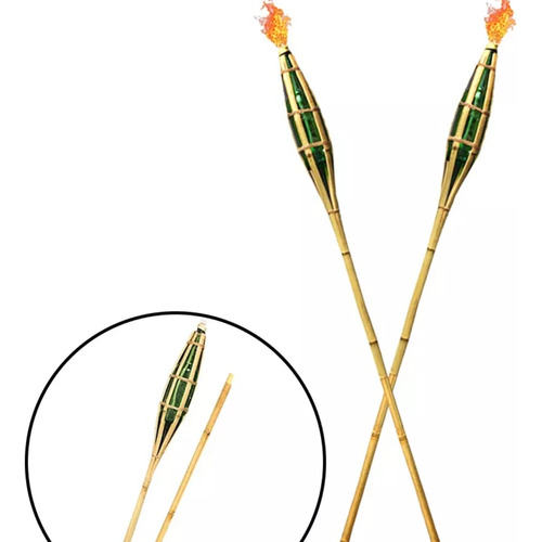 2 Tochas Desmontável Bambu Iluminação Fogo P/ Decoração