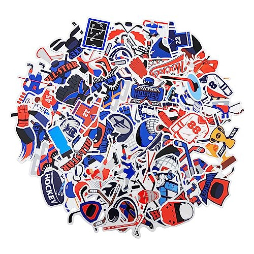 100 Pack Ice Hockey Stickers, Hockey Party Favors, Wate...