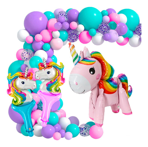 50 Art Unicornio 4d Caminante Candybar Cumple Globo Arcoiris