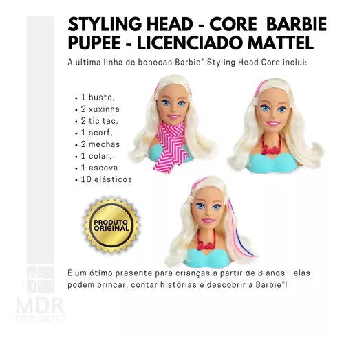 Busto Barbie para Pentear e Maquiar - Pupee - superlegalbrinquedos