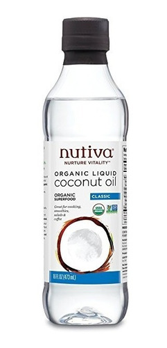 Nutiva Orgánico, Sin Refinar, Líquido Aceite De Coco Virgen 