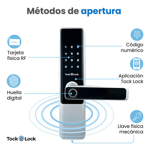 Cerradura Inteligente Chapa Digital De Seguridad Puerta Exterior Tlx20 Tl Plata / Negro