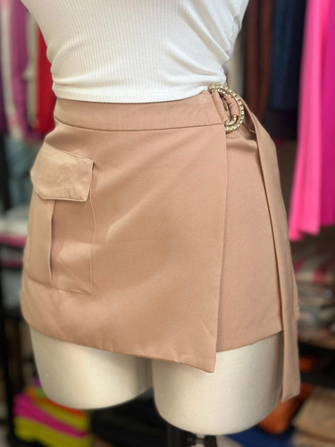 Short Falda Corto Mujer Tiro Alto Cómodo