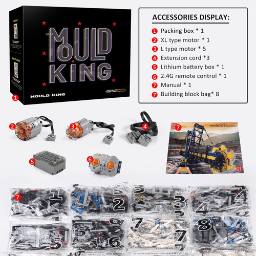 Kits De Construcción De Excavadora Con Rueda De Cubo Mould K