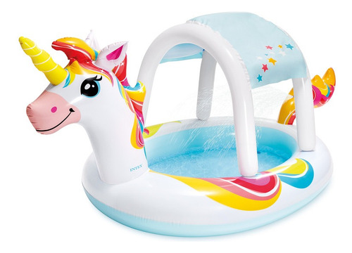 Piscina Infantil Inflable Unicornio Con Toldo Intex 