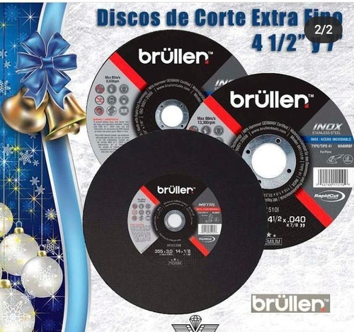 Disco De Corte Para Metal Extra Fino Brullen 4.1/2  Y 7 