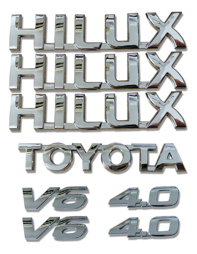 Kit De Emblemas Toyota Hilux V6 4.0 Kavak. 