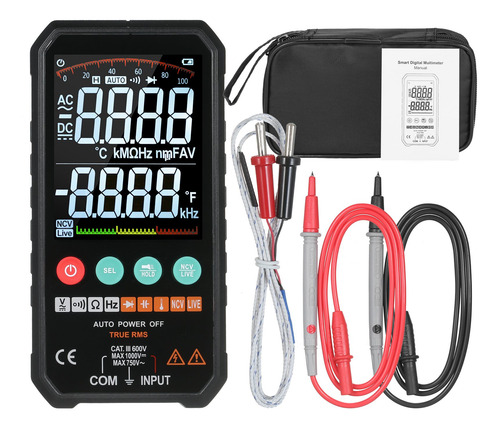 Imagen 1 de 10 de Multímetro Digital Lcd 3.3in 6000 Recuentos True Rms